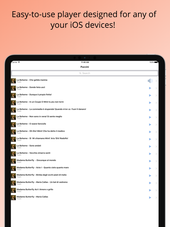 The Best of Puccini Music App iPad screenshot 5 - Music app