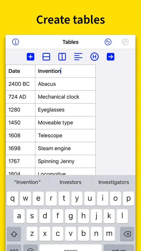 Markdown Tables screenshot 1 of 3