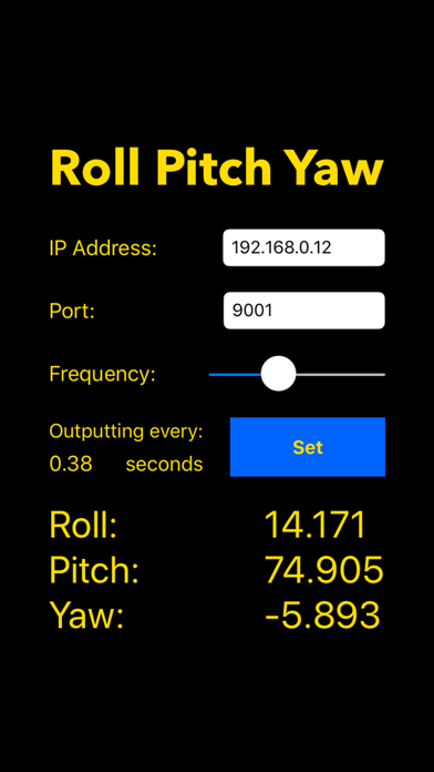 Roll Pitch Yaw Transmitter screenshot 3