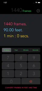 Frames Feet Time Converter screenshot #1 for iPhone