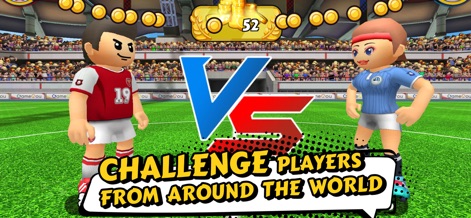 Perfect Kick 2 - Prepare for intense head-to-head matches against global opponents, highlighted by the impactful 'VS' graphic and distinctive stylized character models.
