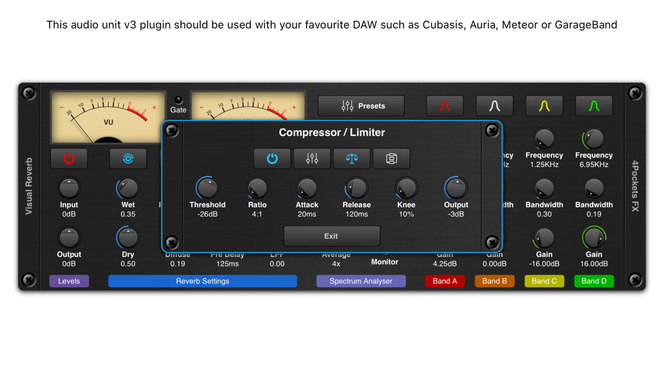 #3. Visual Reverb AUv3 Plugin (iOS) By: 4Pockets.com