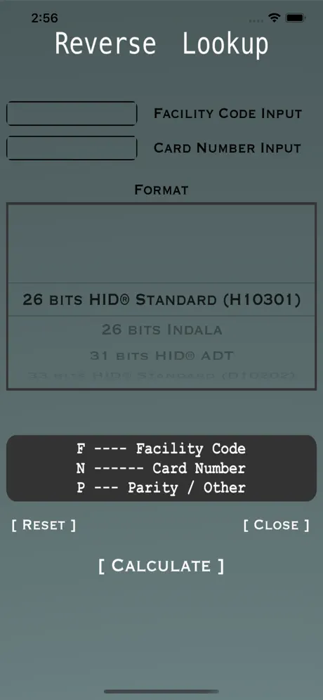 Proximity - Access Card Calc