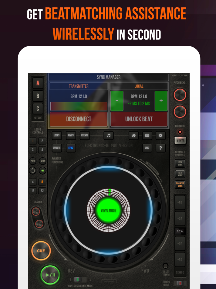 EDJ Pro djing, Beatmatch & mix - 2.01.01 - (iOS)