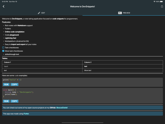 DevSnippets iPad screenshot 4 - Productivity app