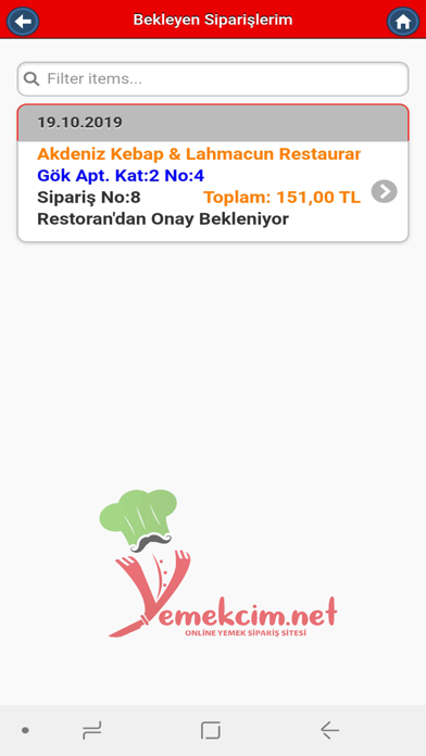 Yemekcim Screenshot