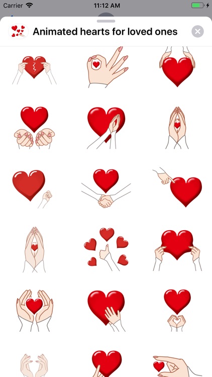 Animated hearts for loved ones