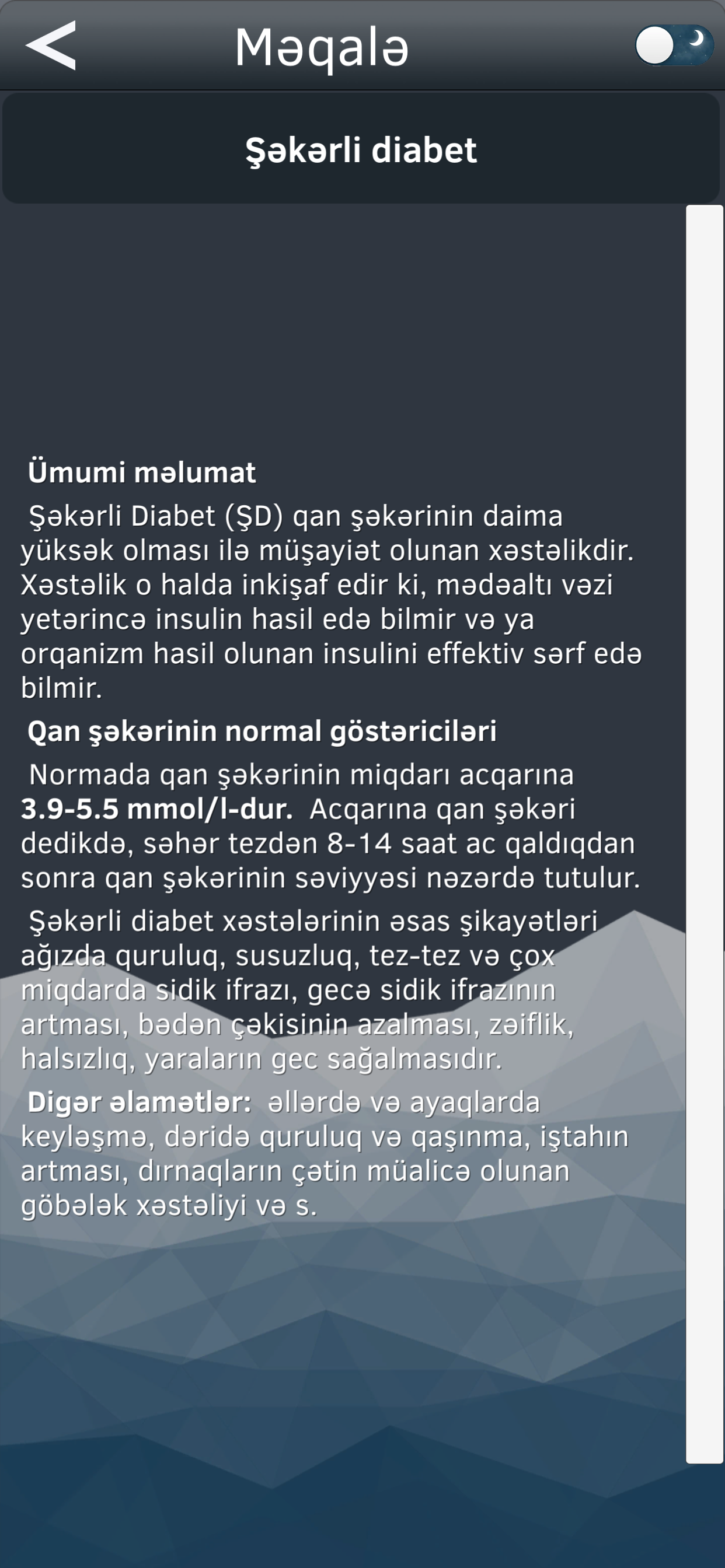Şəkərli diabet
