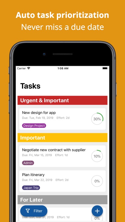 ConfluxOne - todo list sorted