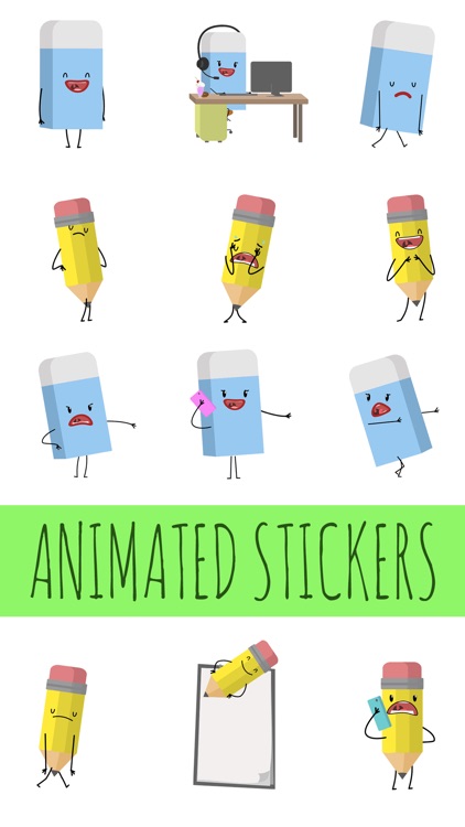 Pencil Eraser Animated Sticker