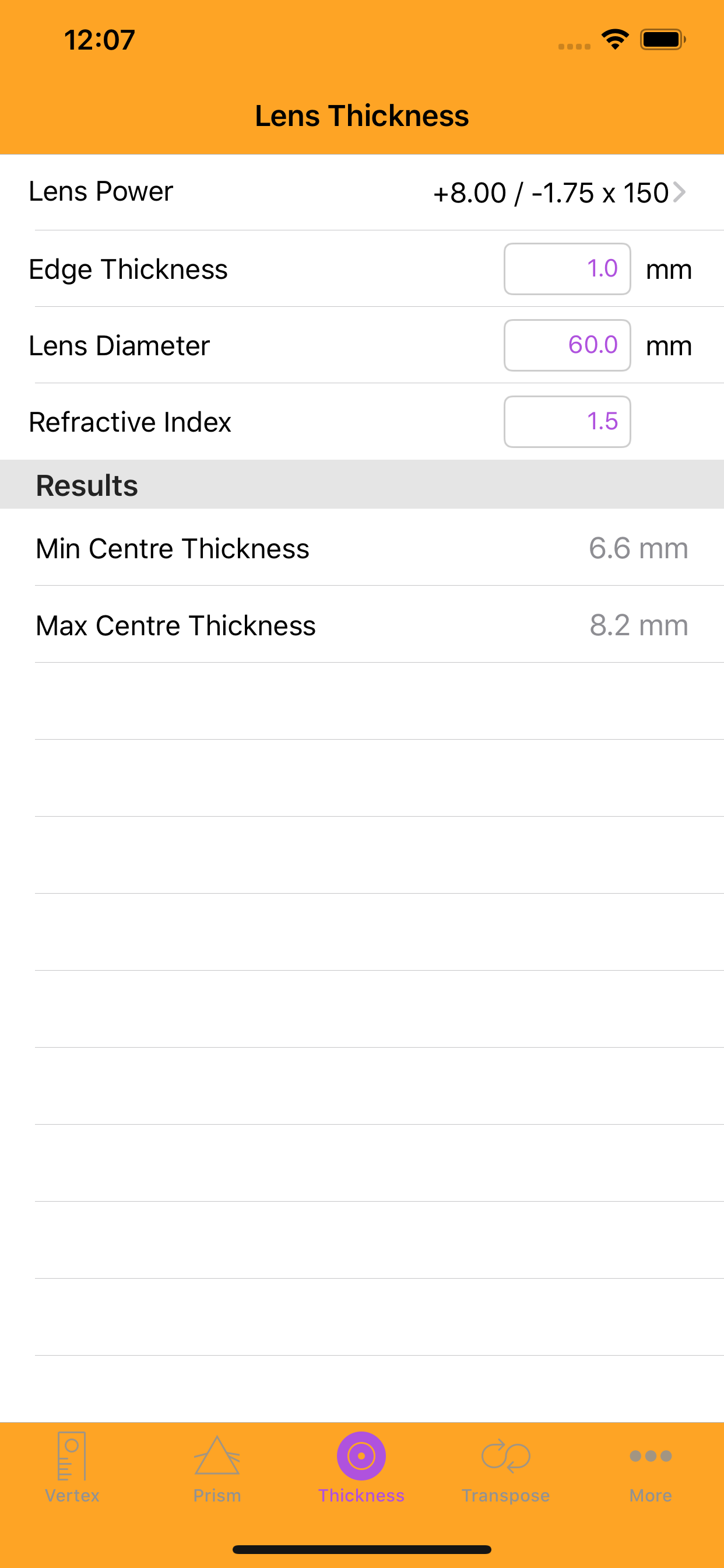 Lens Calc - Optical Dispensing