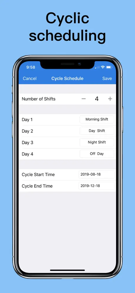 Shift Calendar - Schedule
