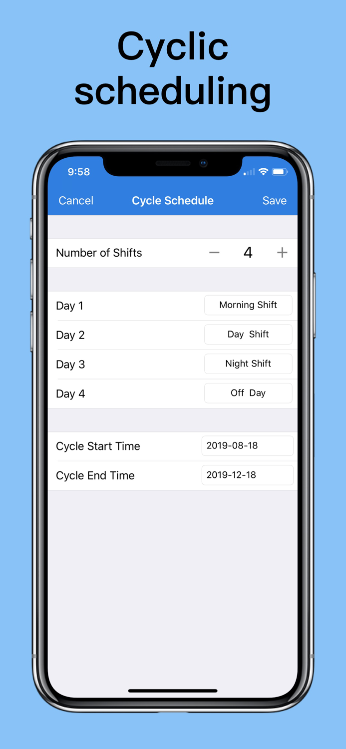 Shift Calendar - Schedule