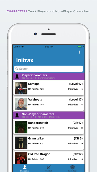 Initrax d20 Initiative Tracker Screenshot