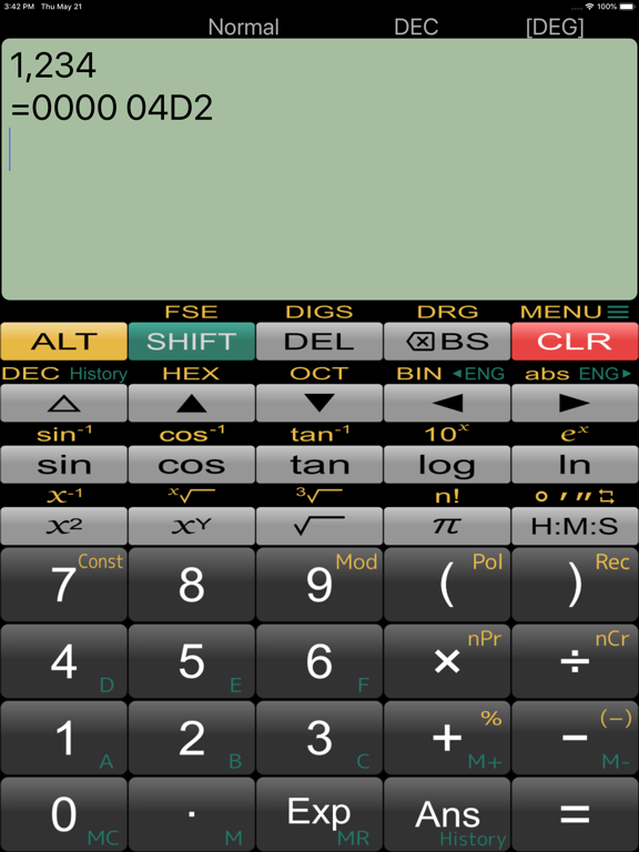 Screenshot #4 for Panecal Scientific Calculator