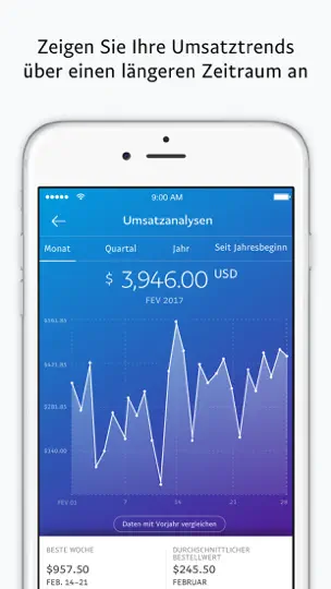 Screenshot von PayPal Für Geschäftskunden auf dem iPhone 5
