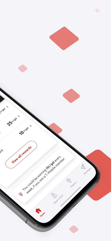 Fuel Rewards® program - Explore the range of opportunities, like the 'View all rewards' button and specific partner offers such as the 'T-Mobile member' bonus, to amplify fuel savings.