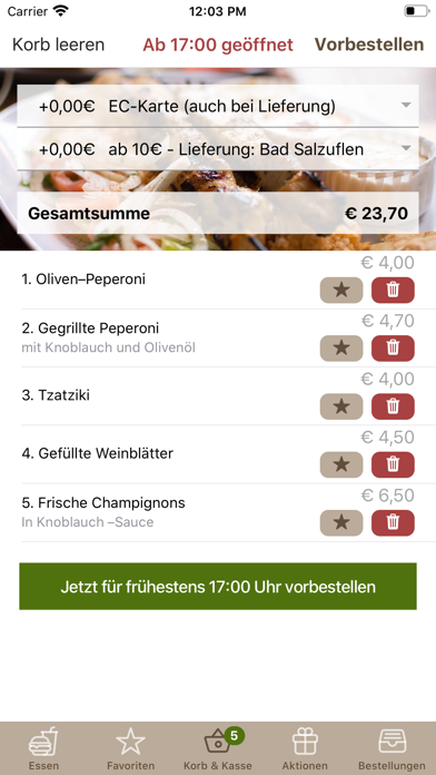 ARTIOM griechisches Restaurant Screenshot