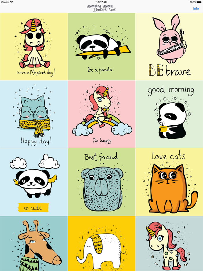 Animated Animal Stickers Pack