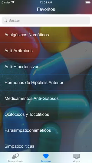 Captura de pantalla de Farmacología Clínica en iPhone 4