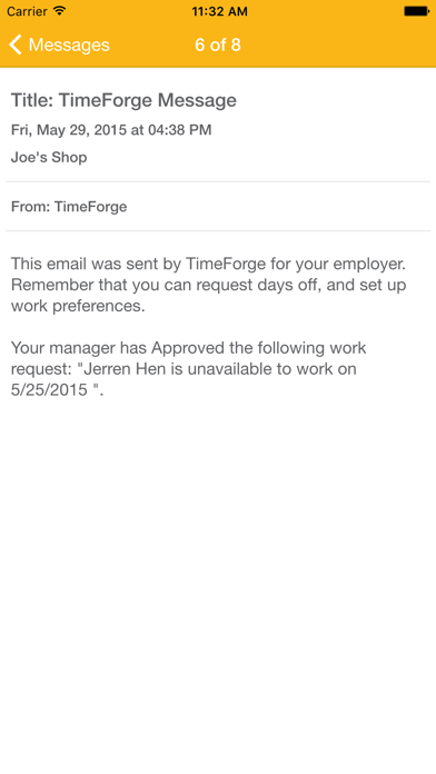 TimeForge Employee Screenshot