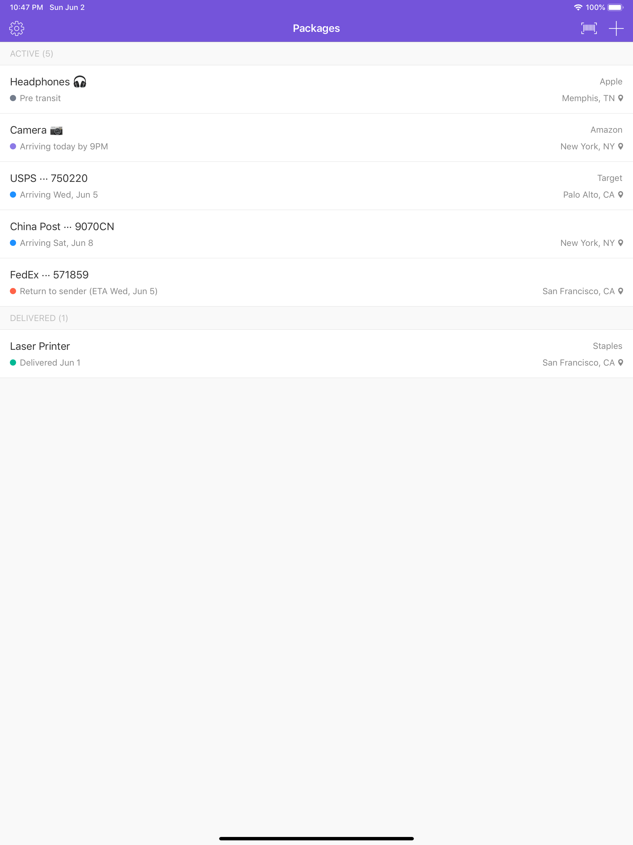 OneTracker - Package Tracker