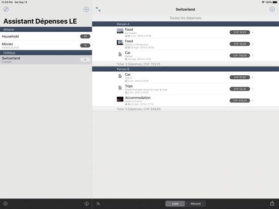Screenshot #4 pour Assistant Dépenses LE