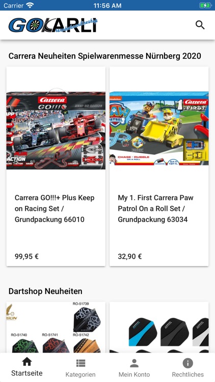 GOKarli Rennbahn und Dart Onli