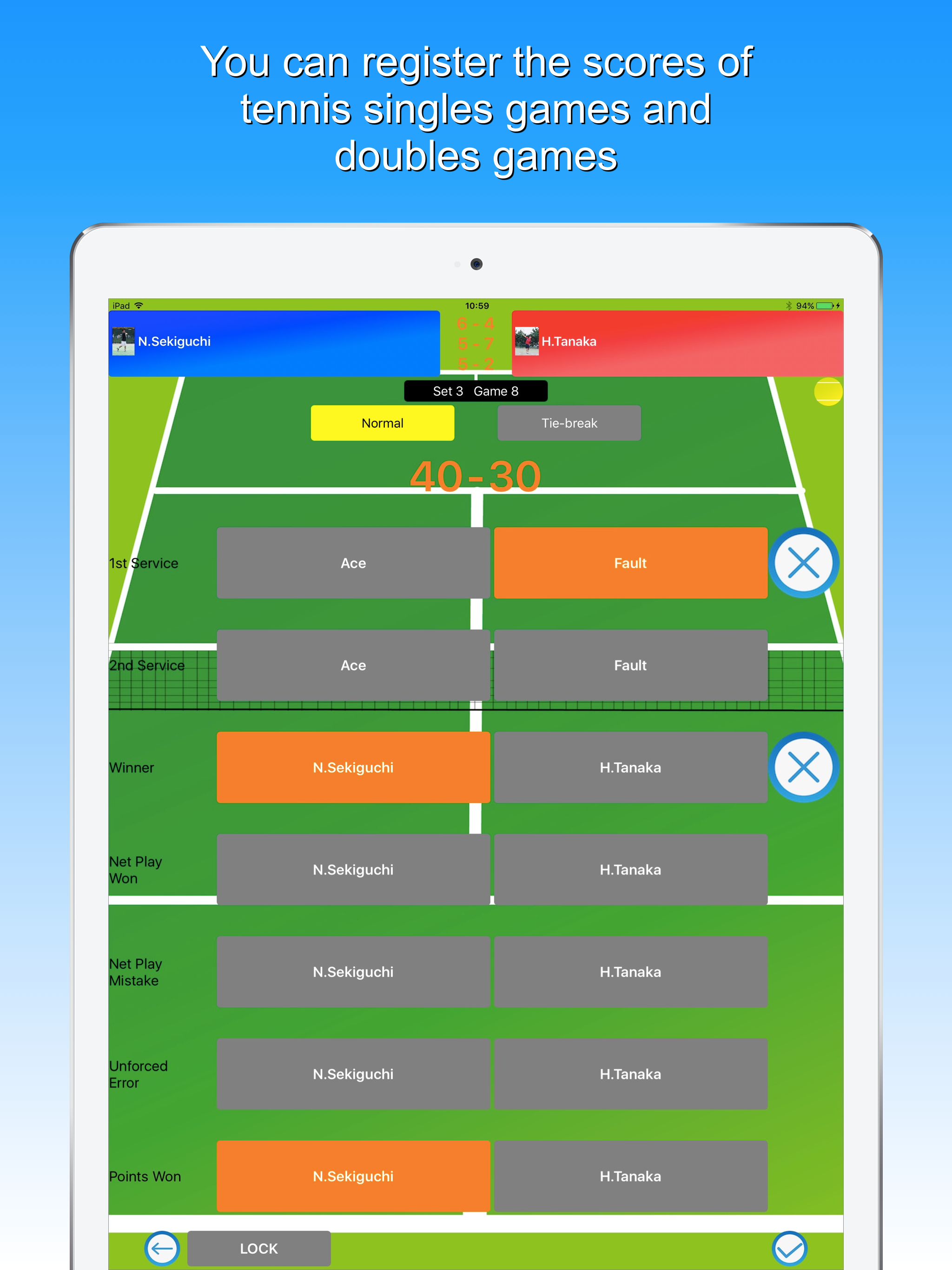 Tennis Score & Card