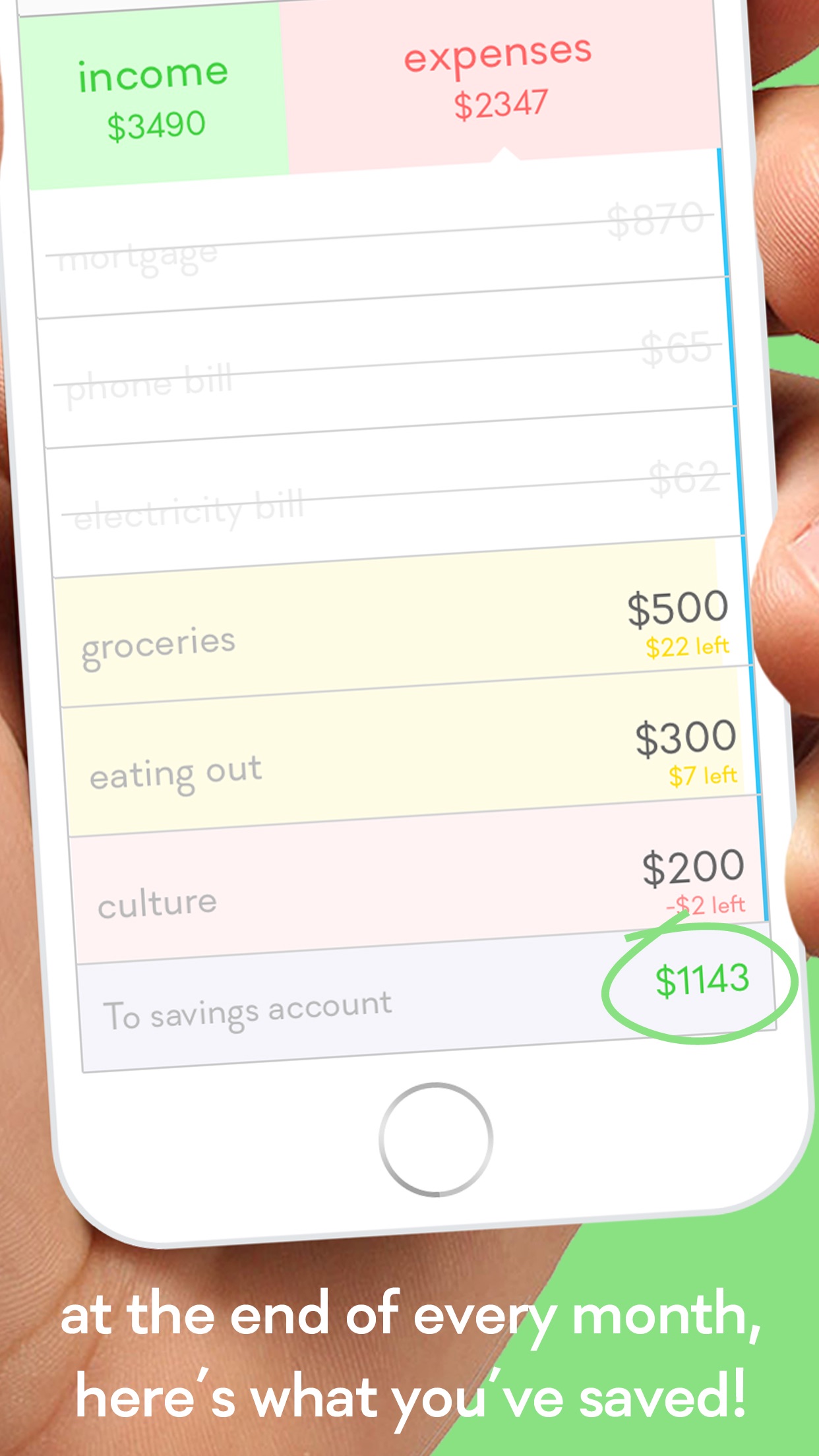 Screenshot do app monthly - easy personal budget