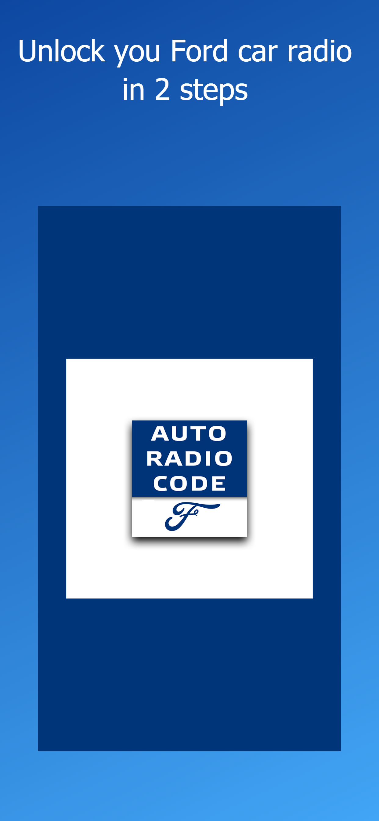 Autoradio Security Code - Ford