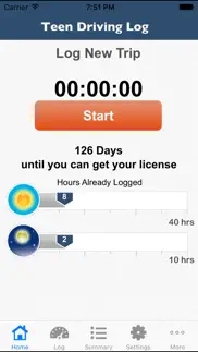 teen driving log iphone screenshot 1