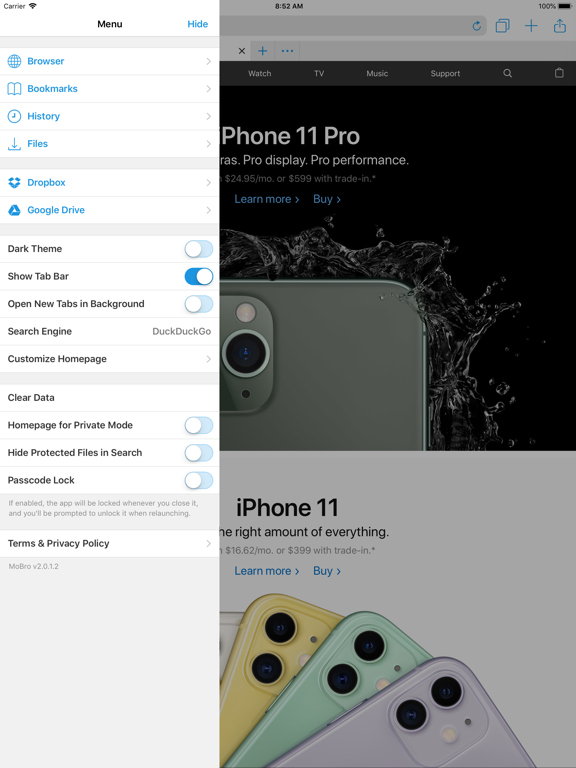 Screenshot #6 pour MoBro Browser & File Manager