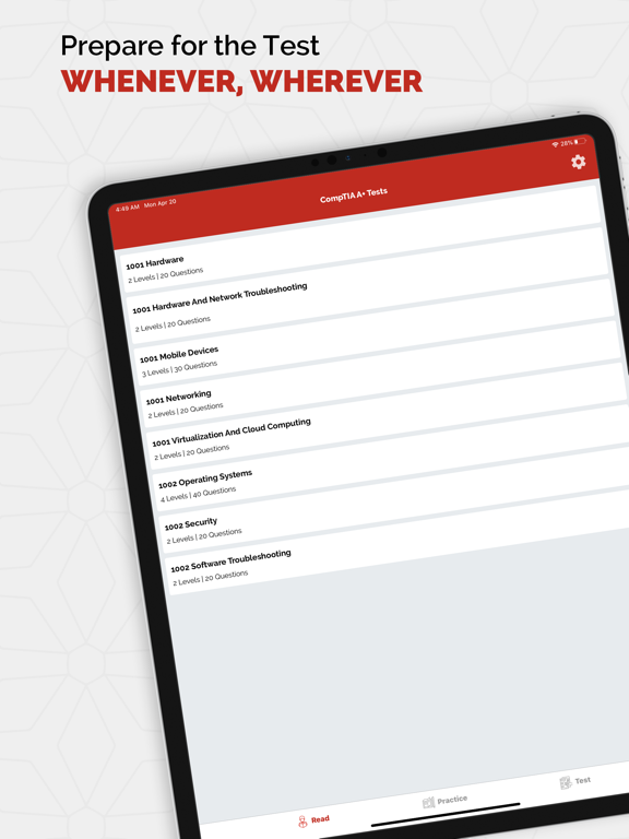 CompTIA A+ Practice Tests iPad screenshot 1 - Education app