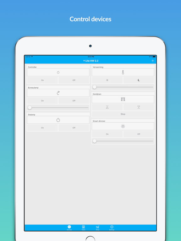 HomeWizard Lite iPad app afbeelding 1