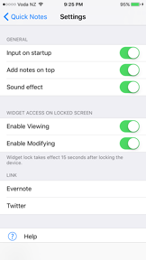Quick Notes Widget screenshot