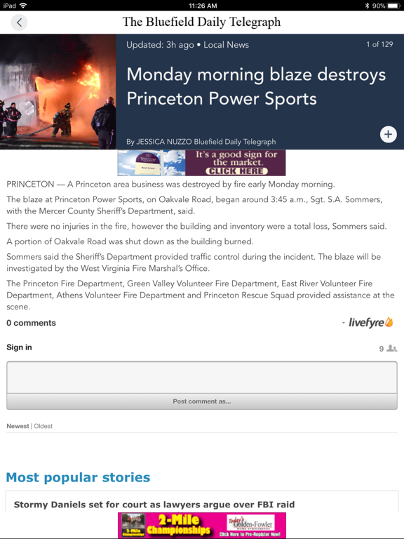 Bluefield Daily Telegraph iPad screenshot 2 - News app