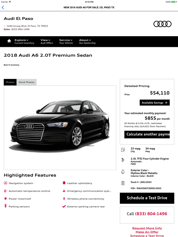 Audi El Paso iPad screenshot 4 - Shopping app