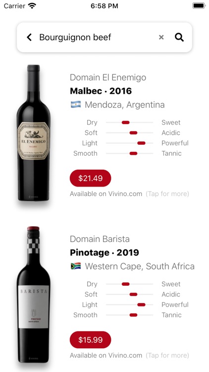 Winify: Write Food, find Wine