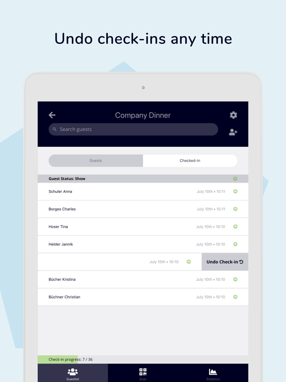eyevip Check-In iPad screenshot