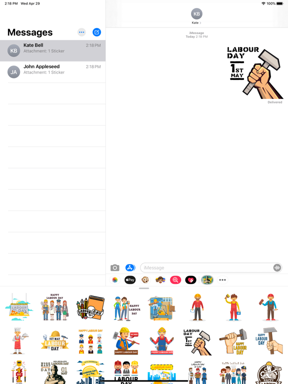 Screenshot #4 pour Labour Day Holiday Stickers