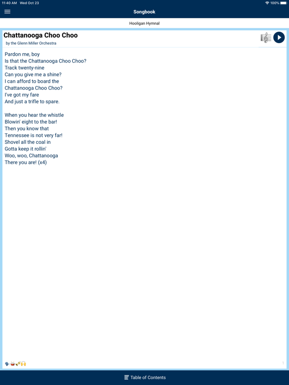 Chattahooligan Hymnal iPad screenshot 2 - Sports app
