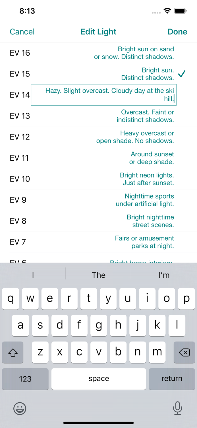 Sunny16 exposure calculator