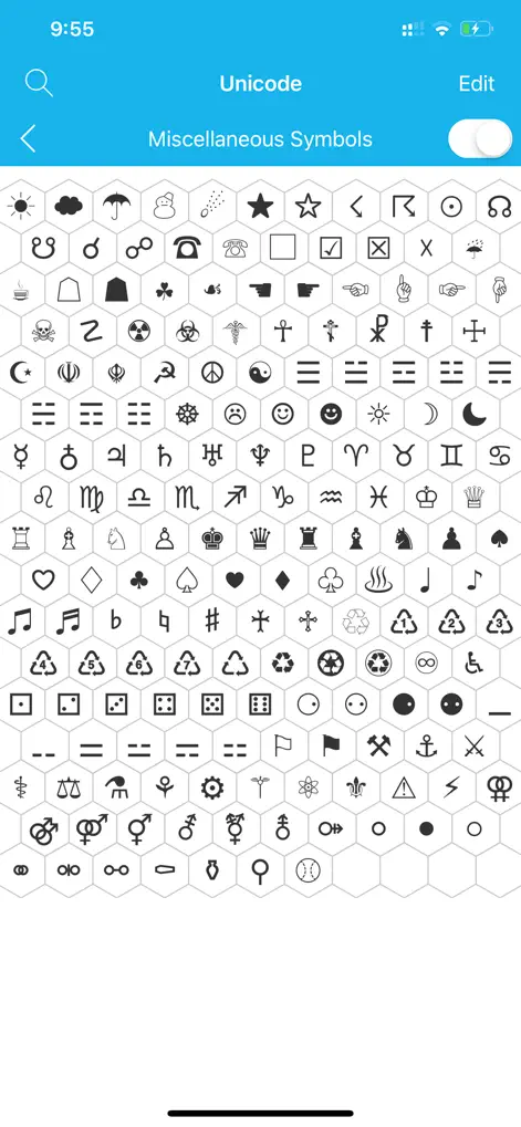 Unicode Map and Code Table - Reference App | MWM