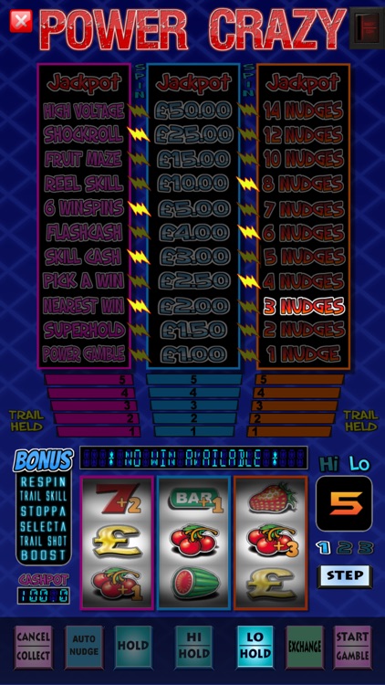Power Crazy Fruit Machine Game