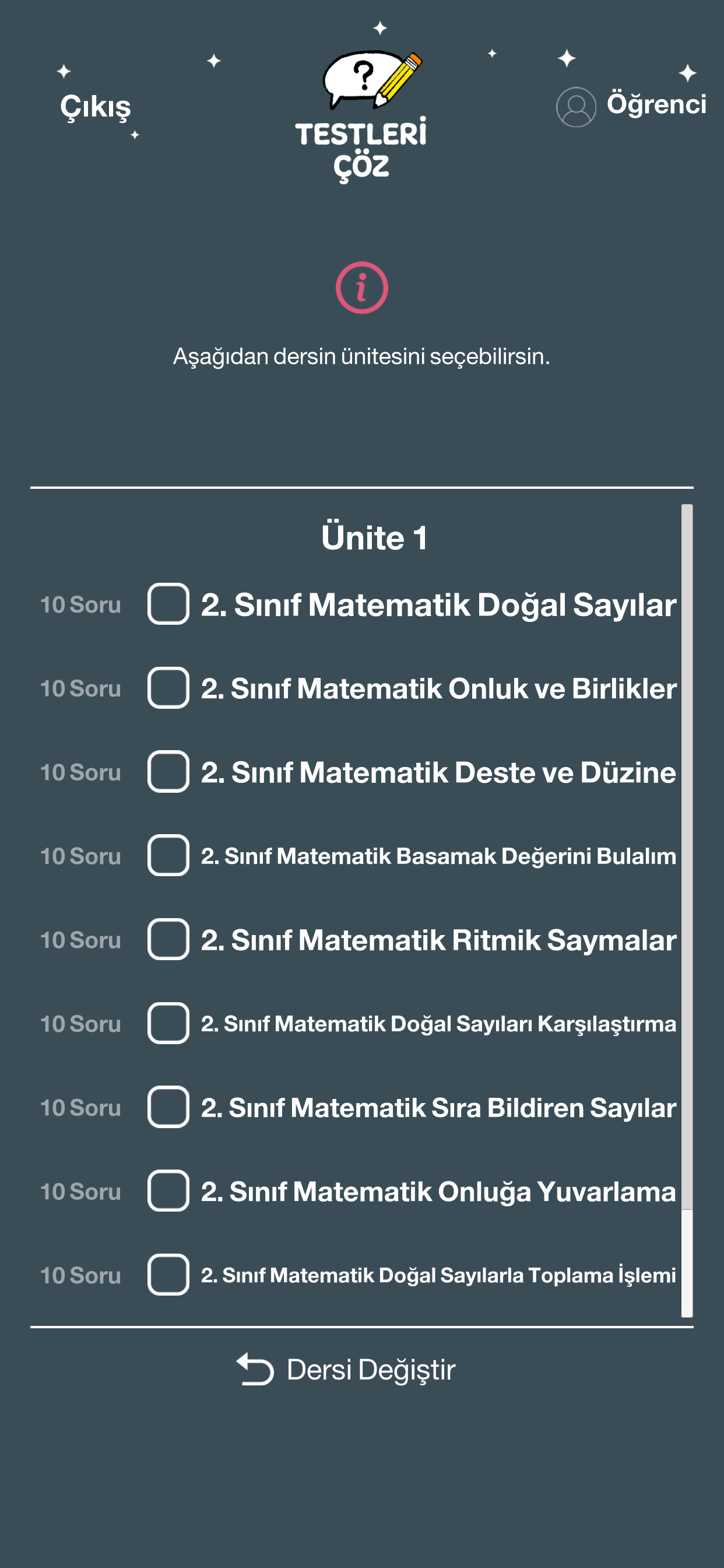 Testleri Çöz