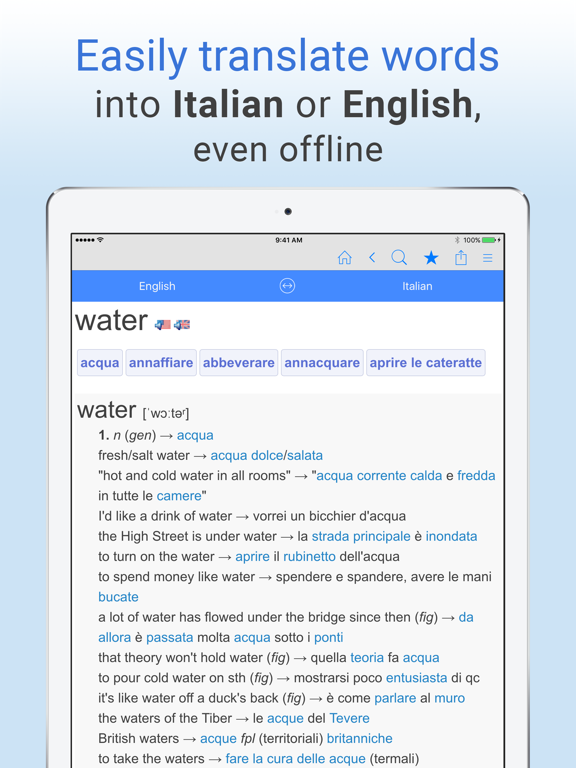 Screenshot #4 pour English-Italian Dictionary.