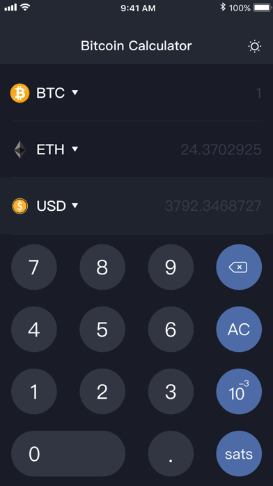 Bitcoin Calculator & Converter Screenshot