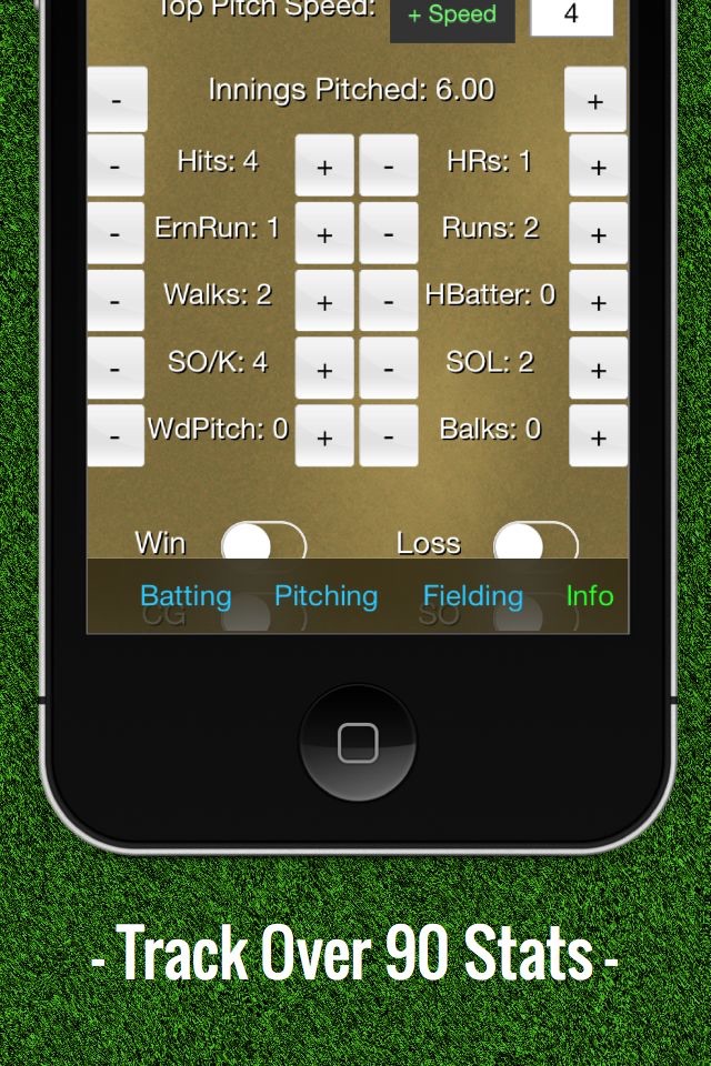 Baseball Stats Tracker Touch screenshot 2