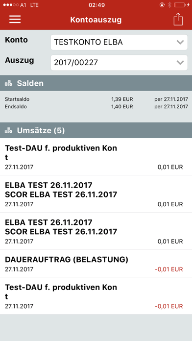 Oberbank Business App Screenshot